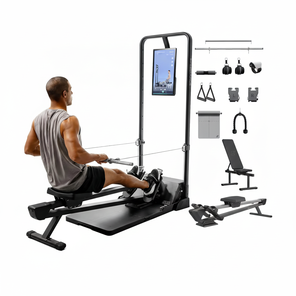 Gym Monster Smart Home Gym, Multifunctional Strength Training Machine, Smith Machine Power Cage Workout Station, Squat Rack Cable Machine, Full Body Fitness Equipment for Home Workout
